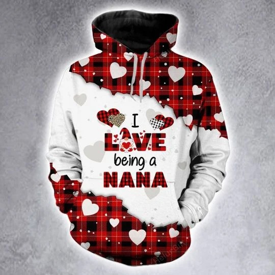 I love being a nana custom name 3D hoodie and legging 4