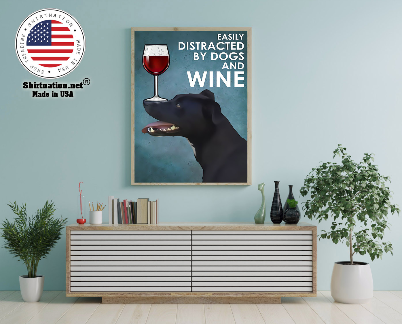 Patterdale terrier easily distracted by dogs and wine poster