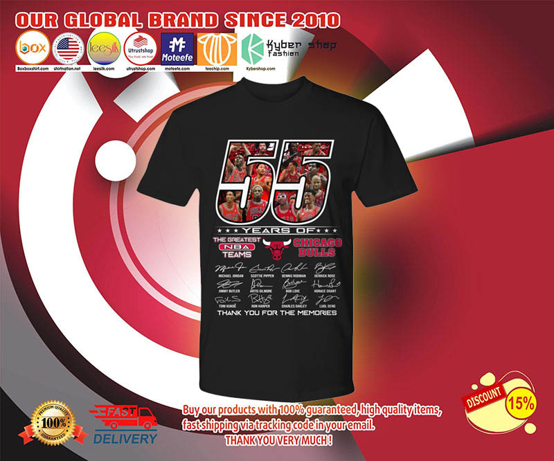 55 years of the greatest NBA teams Chicago Bulls shirt 2