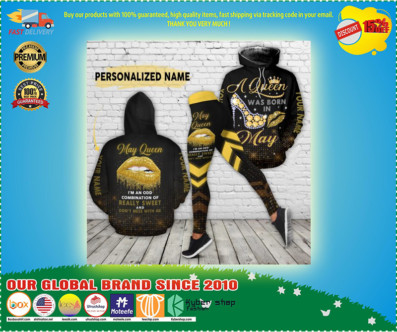 A queen was born in May custom name hoodie and legging 2
