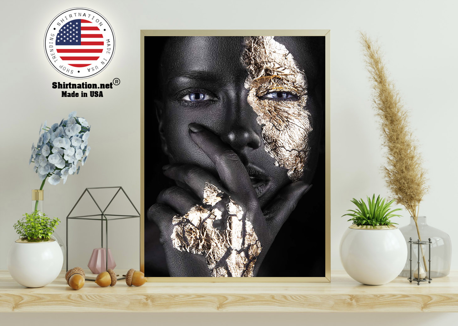 African Black and gold woman poster 11