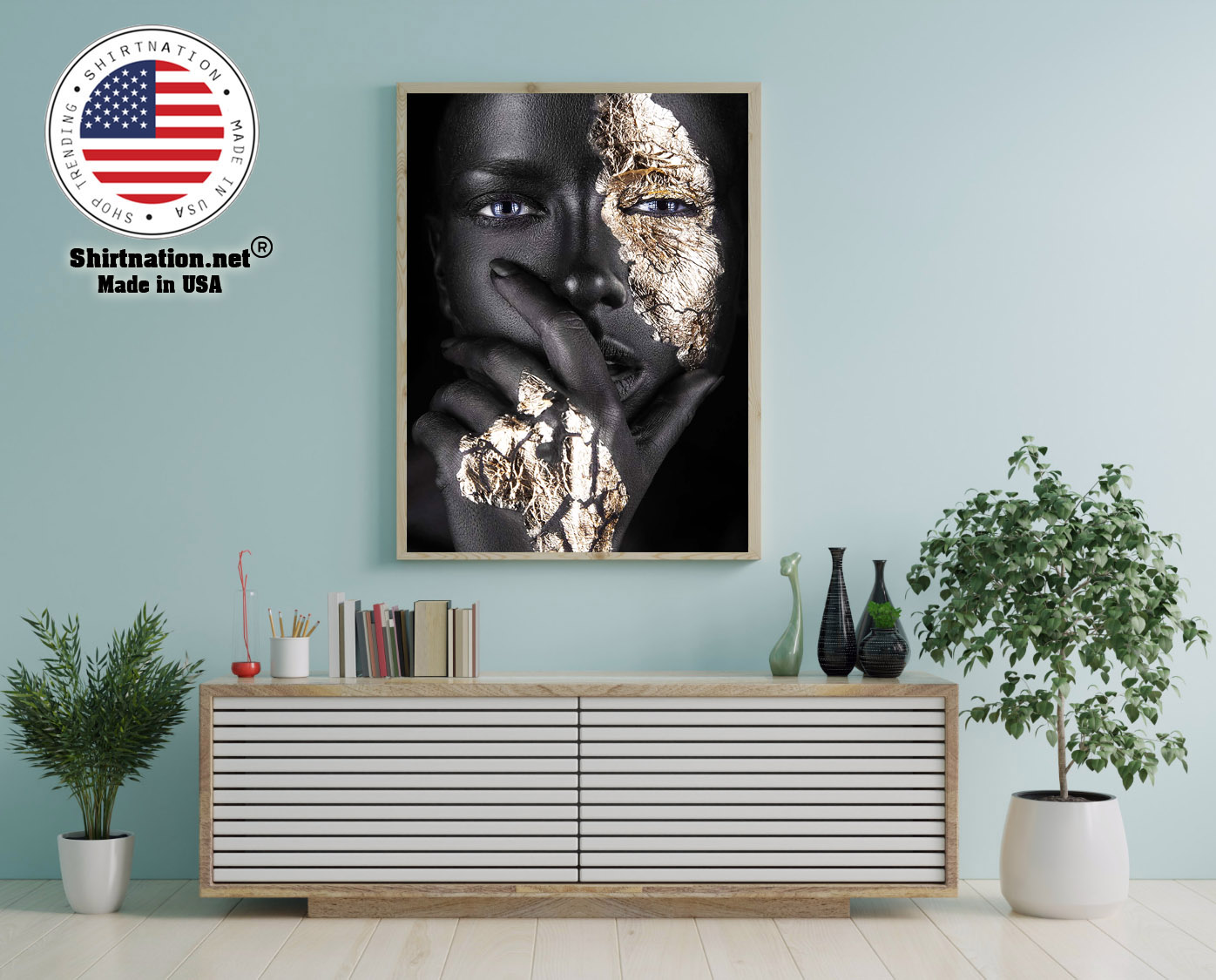 African Black and gold woman poster 12