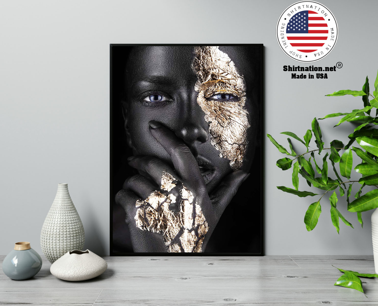 African Black and gold woman poster 13