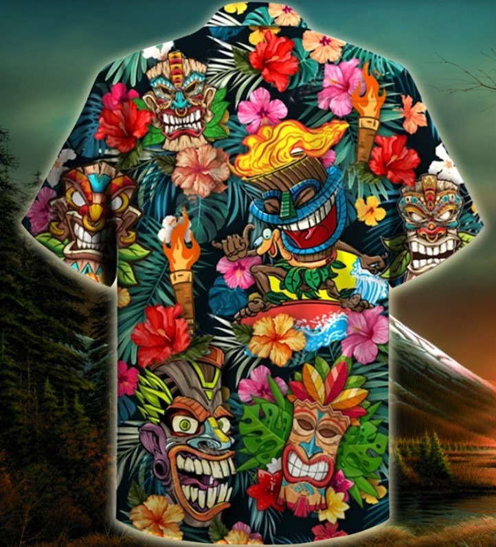 Aloha tiki tiki hawaiian shirt 3