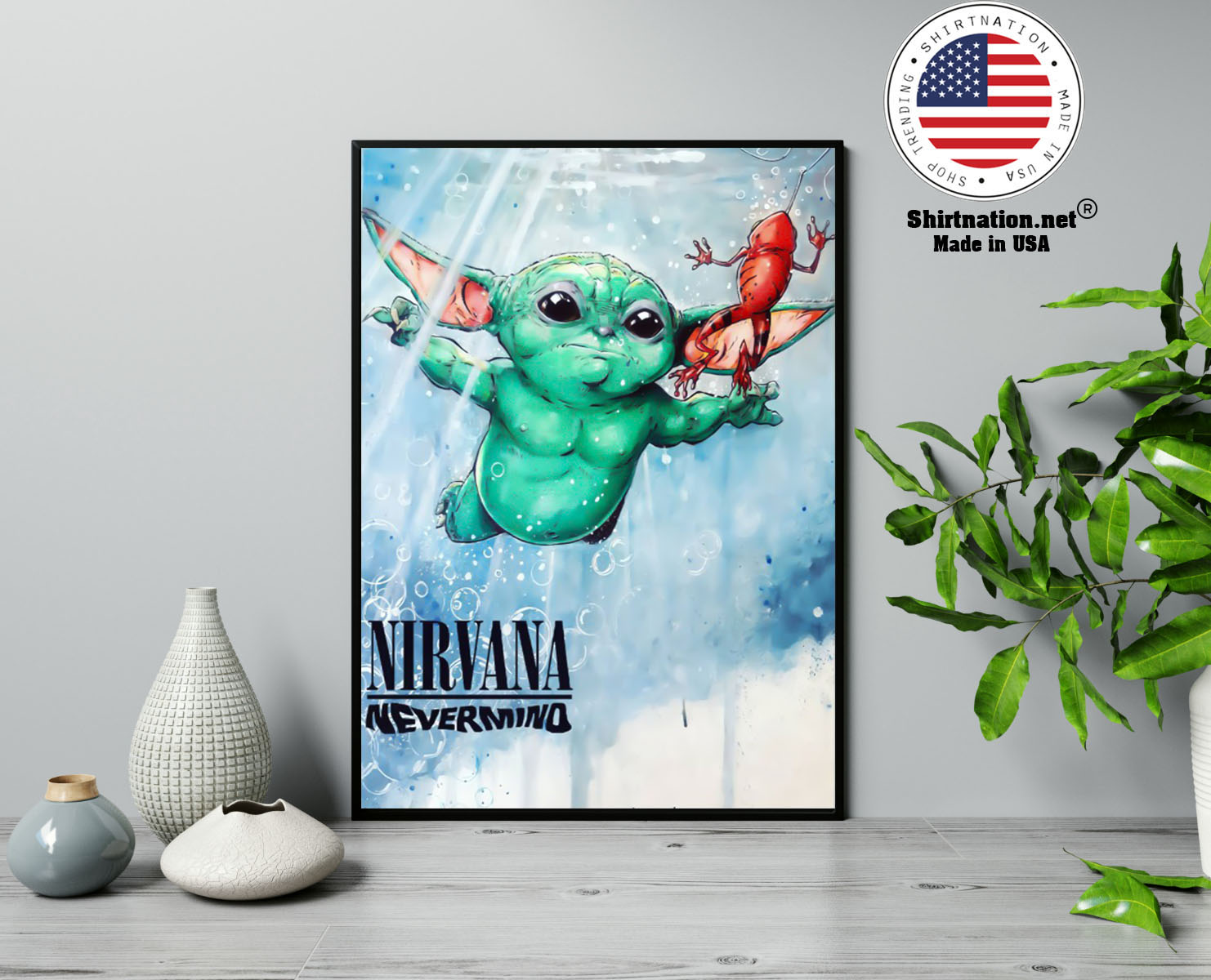 Baby Yoda nirvana never mind poster 13