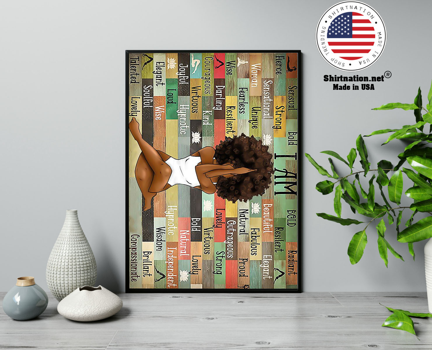 Black girl with yoga poster 13 1