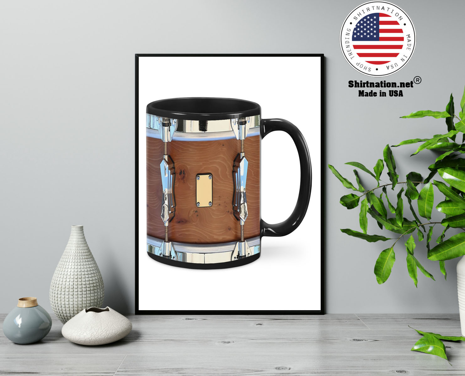 Brown drum mug 13