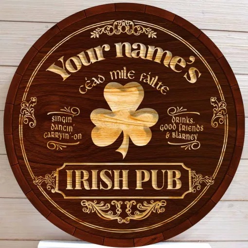 Ceao mile failte Irish pub custom name bar sign 4
