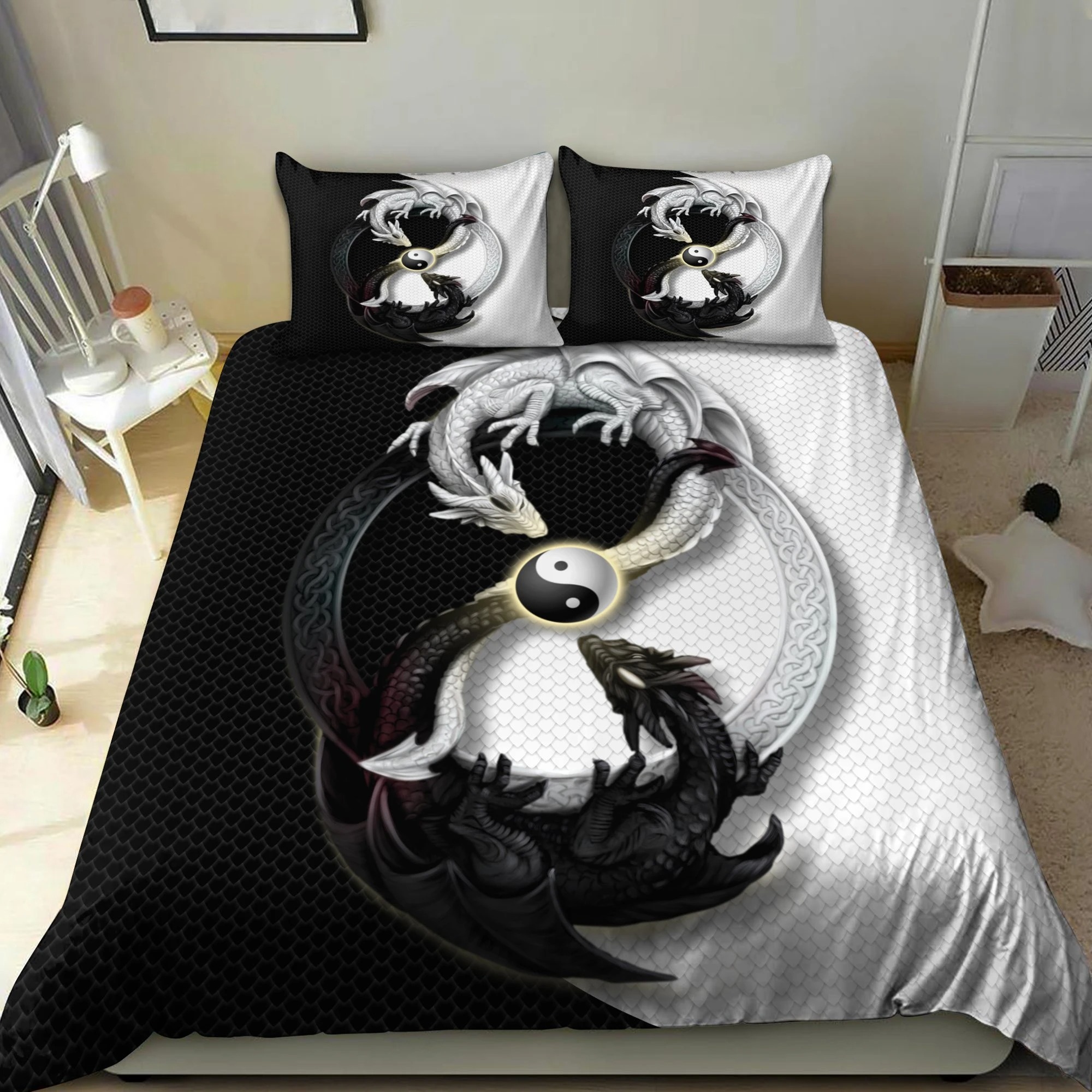 Dragon yin and yang bedding set 3