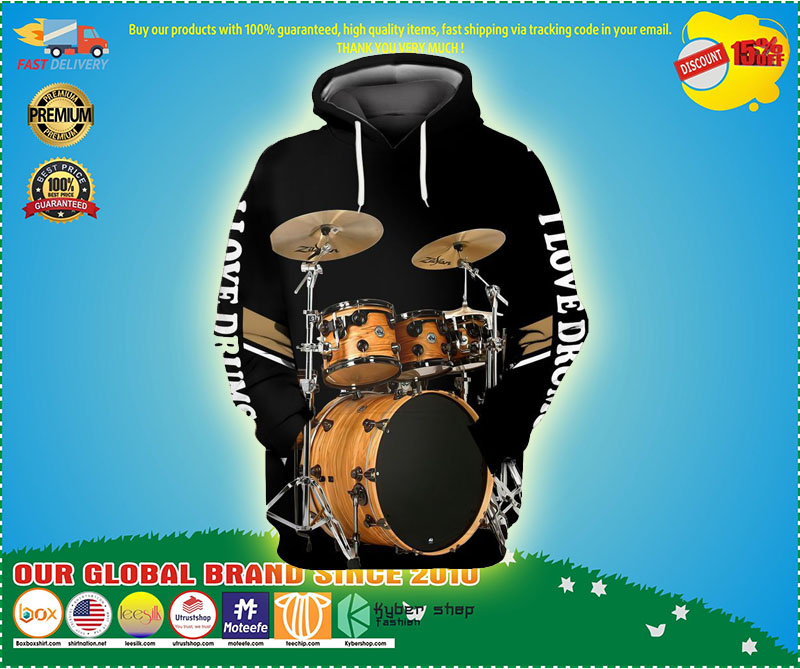 I love Drummer 3D hoodie 1