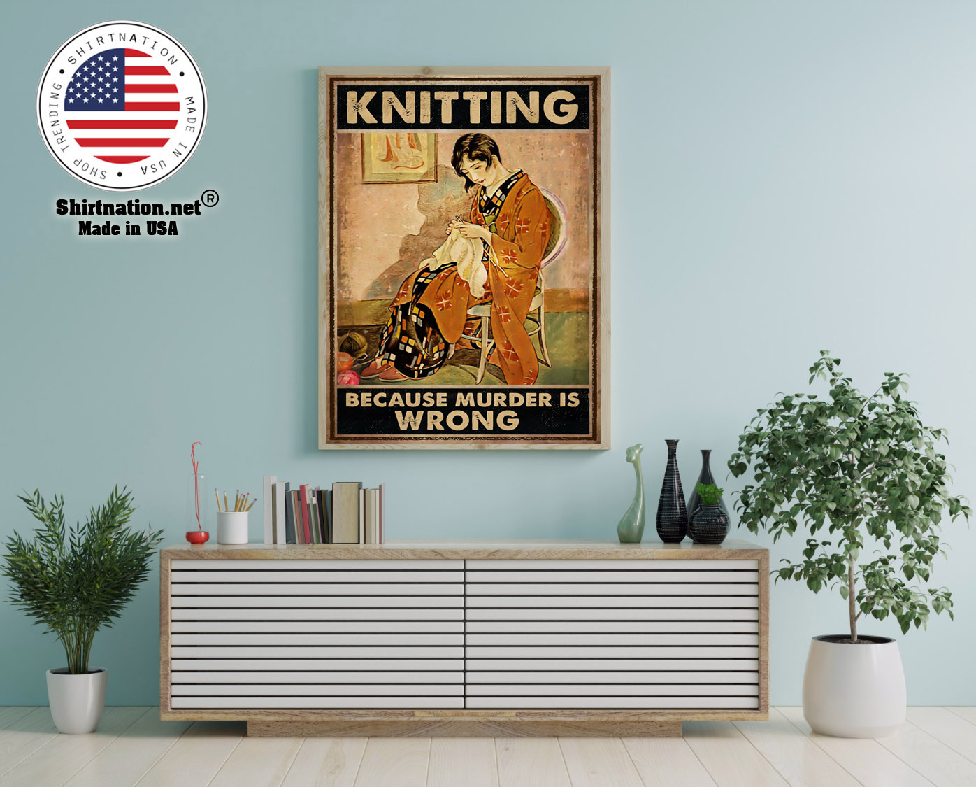 Knitting because murder is wrong poster 12 1