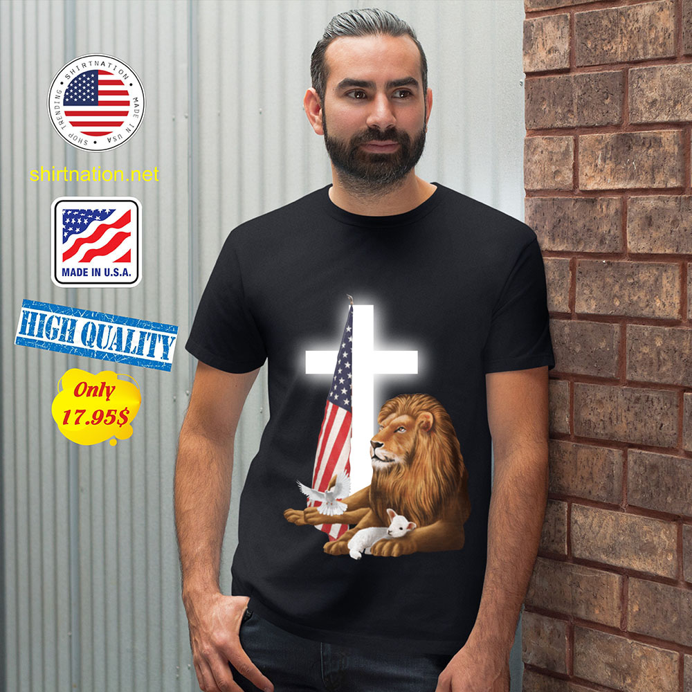 Lion God and Lamb American flag shirt 12