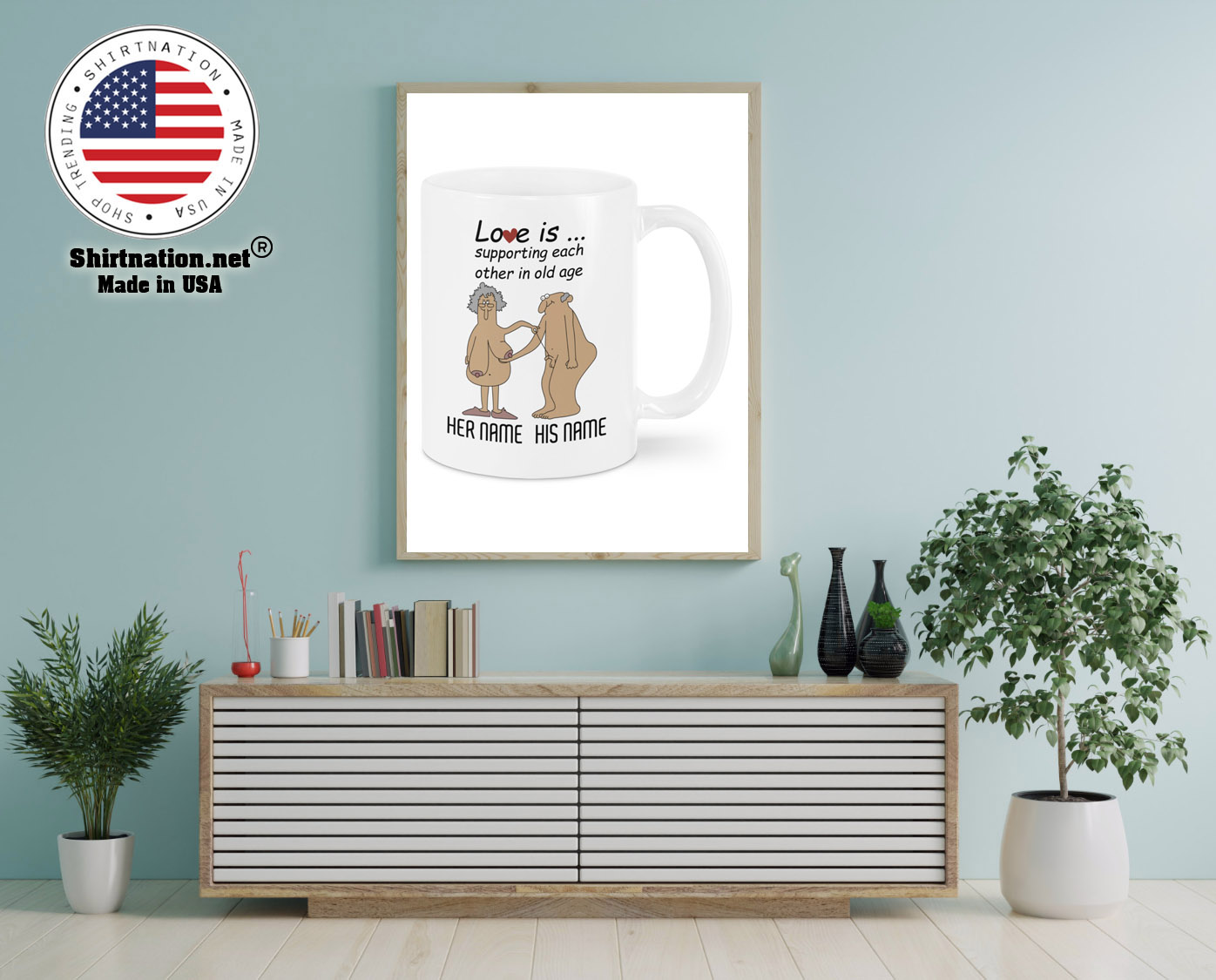 Love Is Supporting Each Other In Old Age Personalized name Mug 12 1