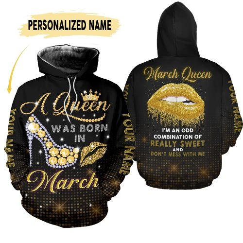 March queen custom name 3D hoodie and legging 1