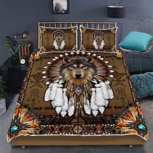 Native american wolf spirit bedding set 1