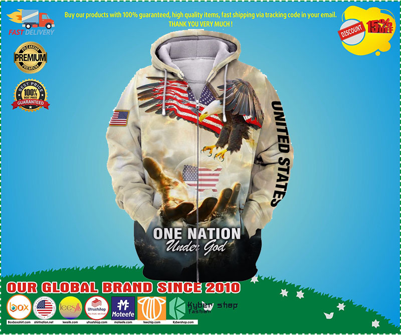 One nation American eagle under god 3D hoodie 1