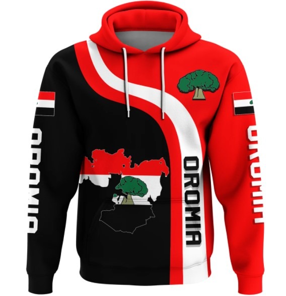 Oromia flag maps 3D hoodie 5