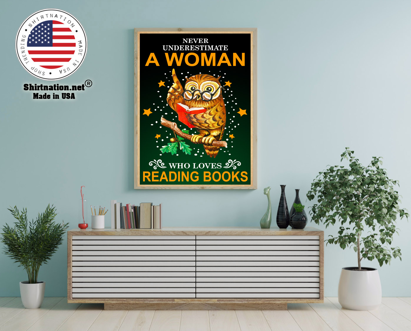 Owl Never underestmate a woman who loves reading books poster 12