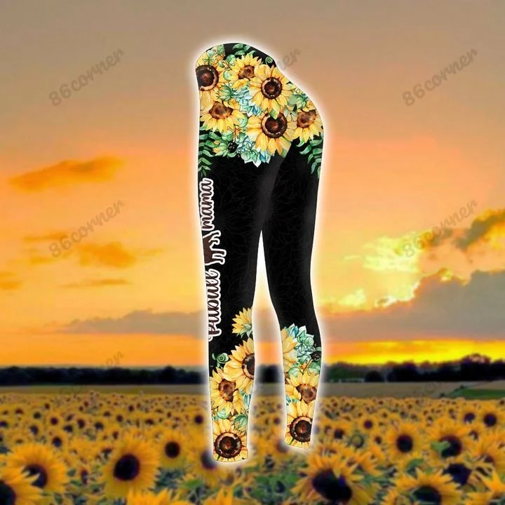 Pitbull mama Sunflower 3D hoodie and legging 3 1