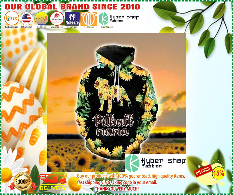 Pitbull mama sunflower 3d hoodie and legging 3 3