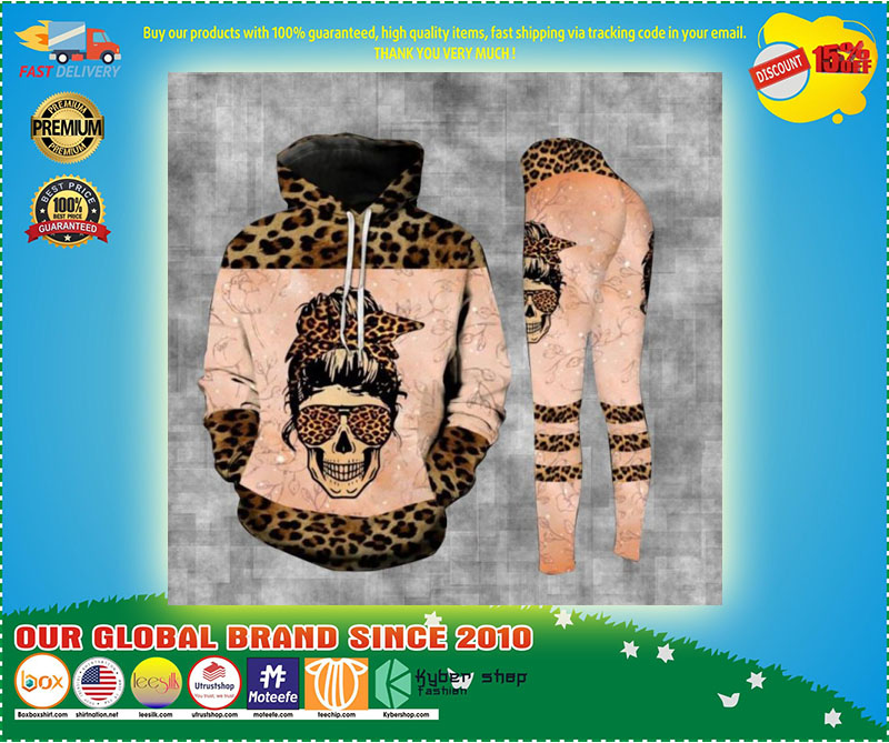 Skull leopard bad moms club 3D hoodie and legging 1