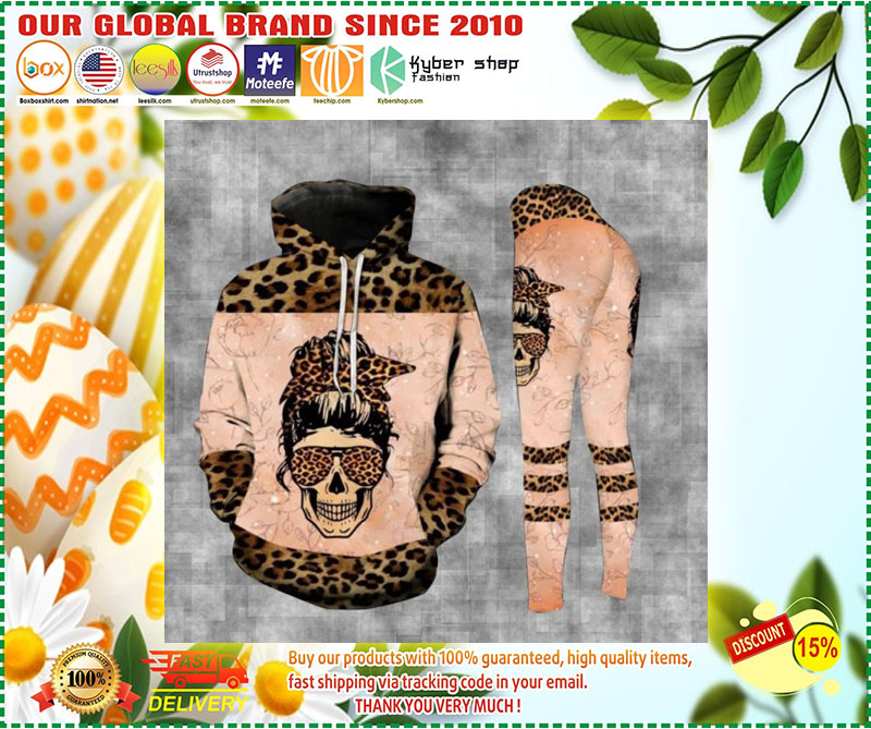 Skull leopard bad moms club 3D hoodie and legging 2