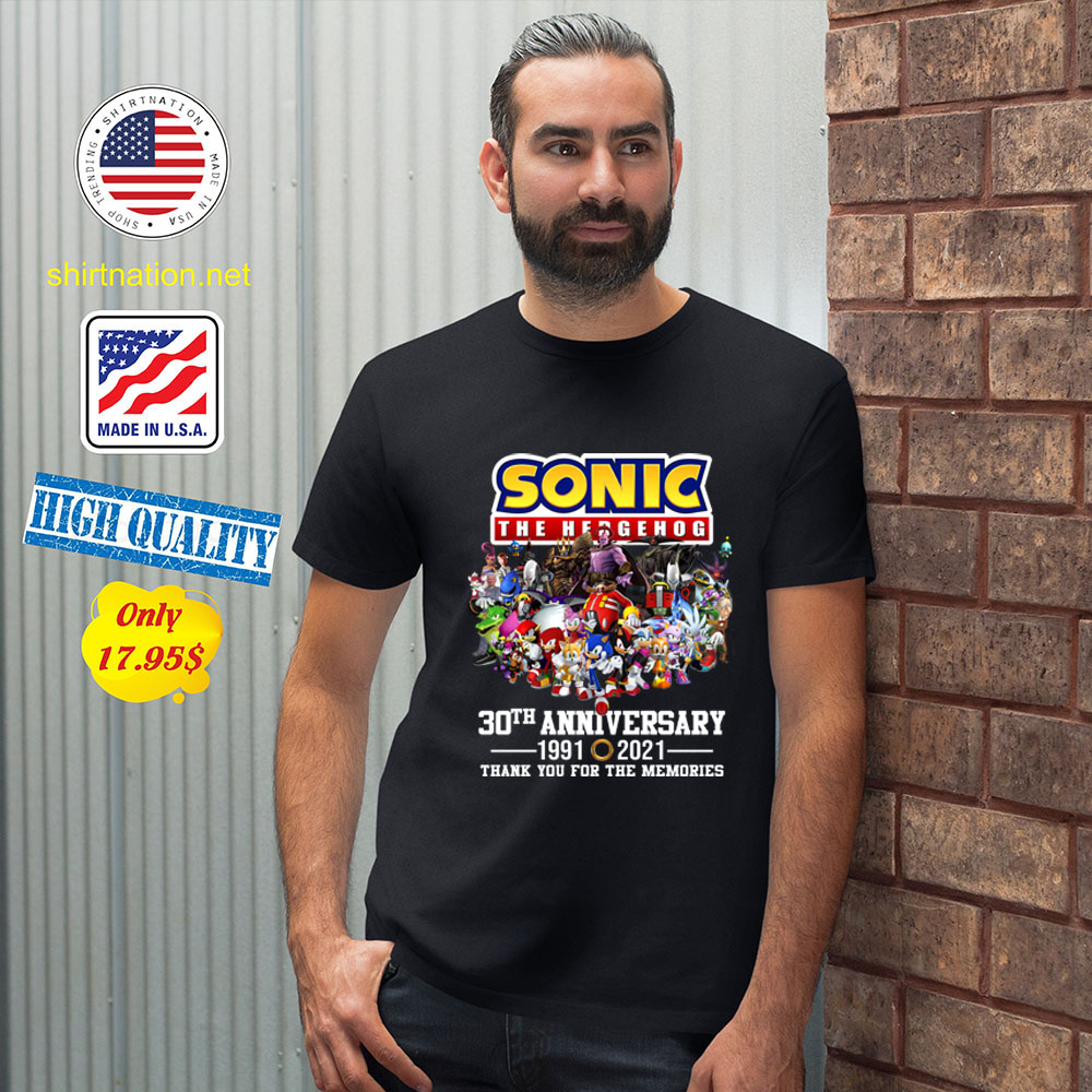 Sonic the hedgehog 30th anniversary 1991 2021 thank you for the memories Shirt3