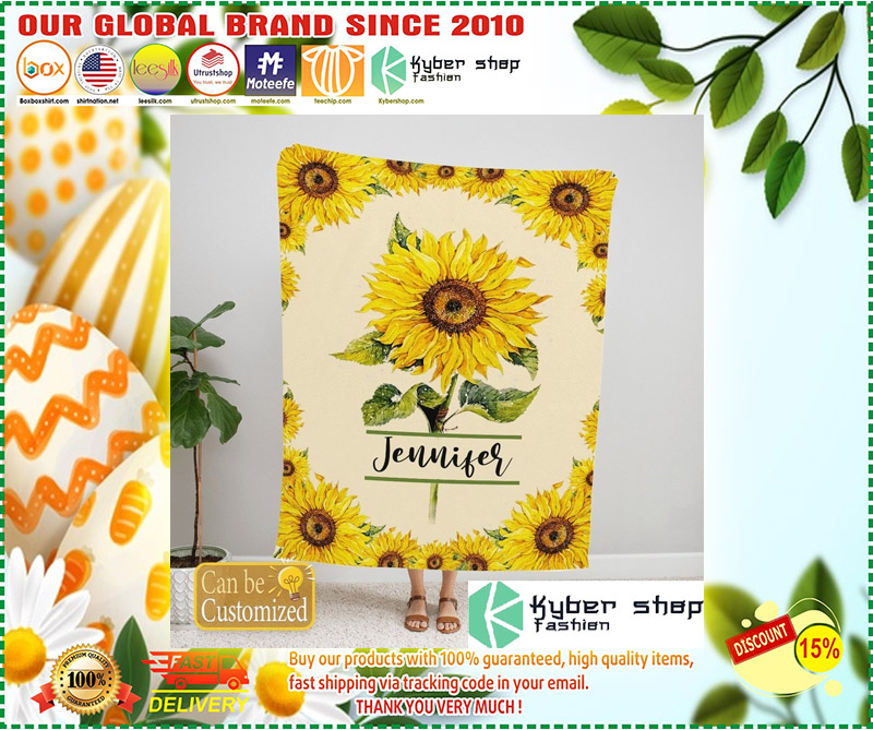 Sunflower custom personalized name blanket 3