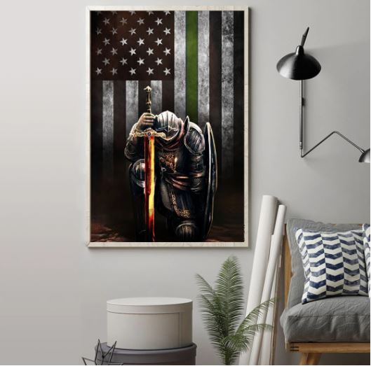 Warrior knight american green line canvas 2