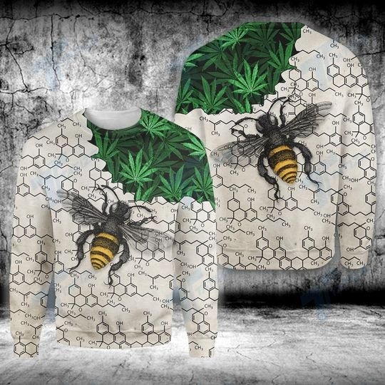 Weed bee happy dictionary 3D hoodie 1
