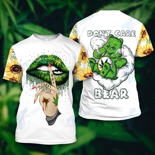 Weed dont care bear 3d T shirt hoodie 3