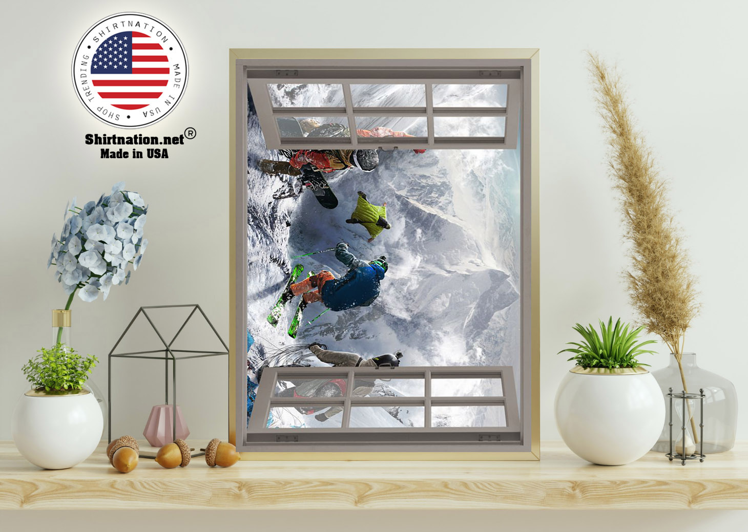 Winter sports window view poster 11