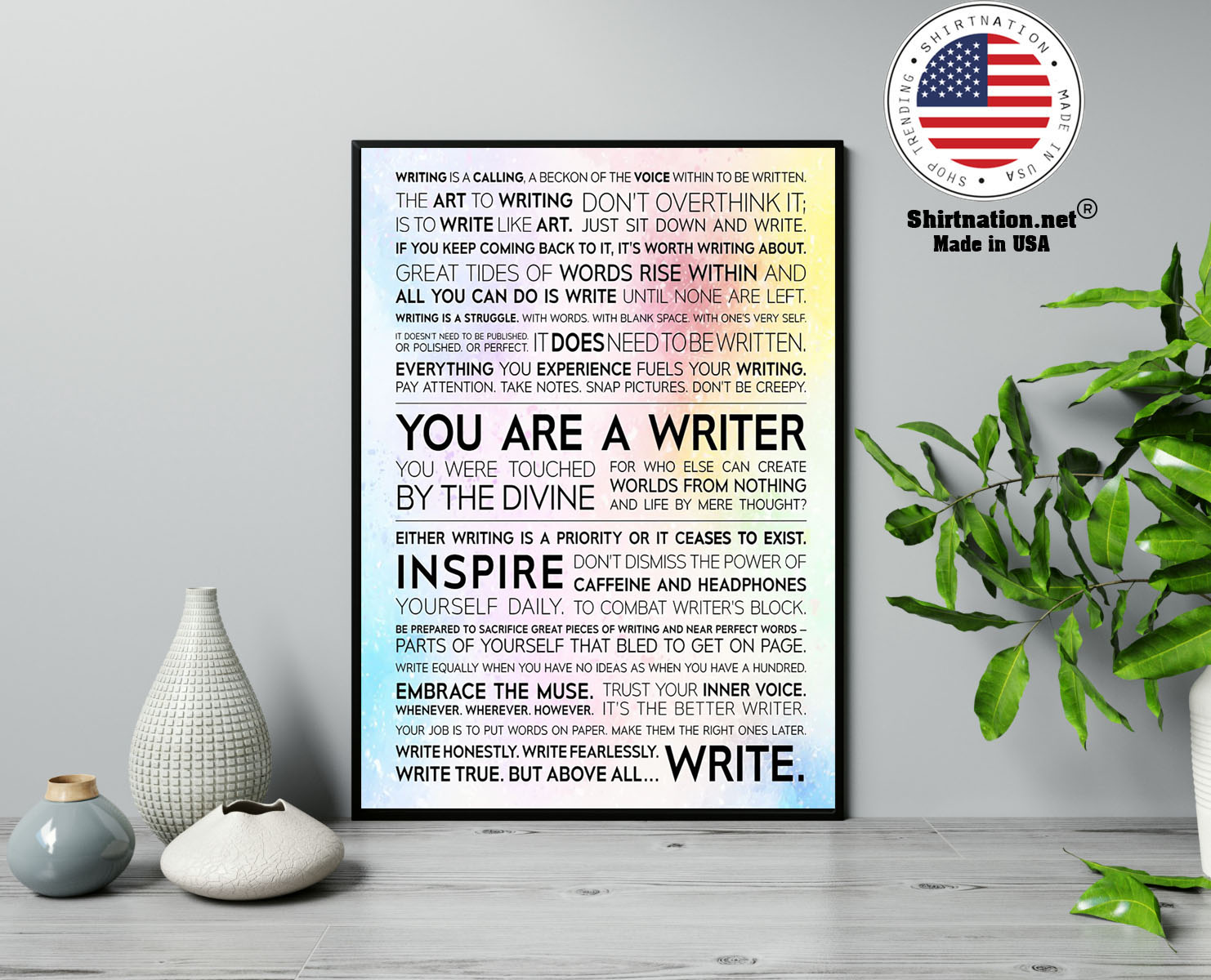 Writer Manifesto writing is a calling a beckon of the voice poster 13 1