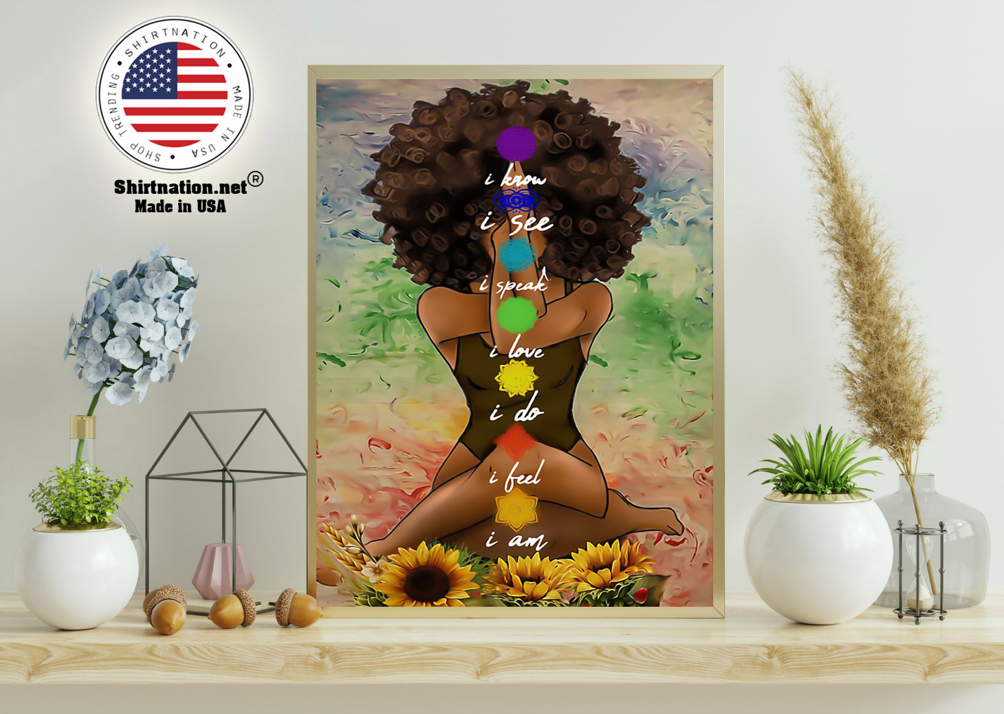 Yoga african american wall art poster 11
