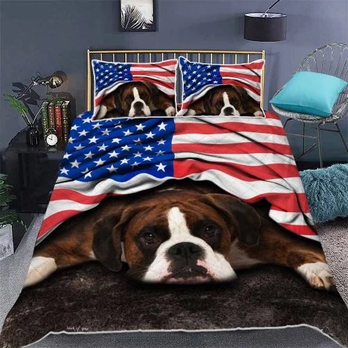 American flag Boxer patriot bedding set2