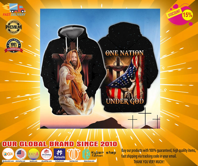 American One nation under god 3D hoodie2