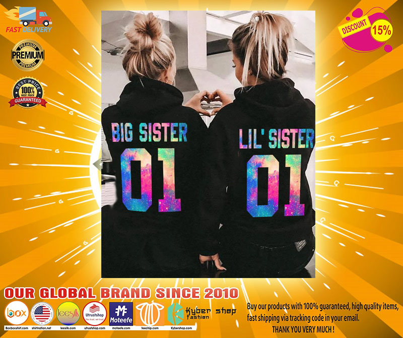 Big and little sister 3D hoodie custom name and number4