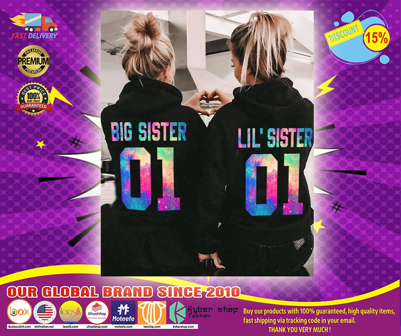 Big and little sister 3D hoodie custom name and number2