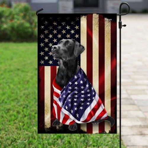 Black labrador retriever american patriot flag4