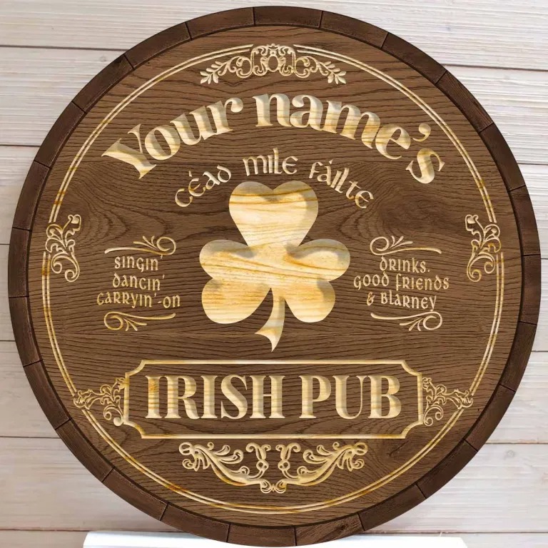 Ceao mile failte Irish pub custom name bar sign5