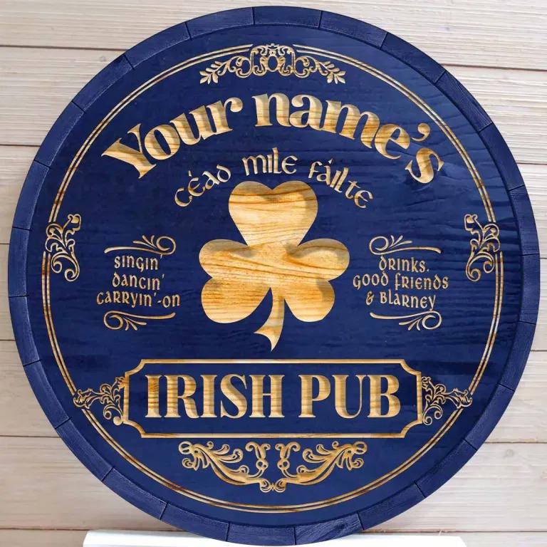 Ceao mile failte Irish pub custom name bar sign3