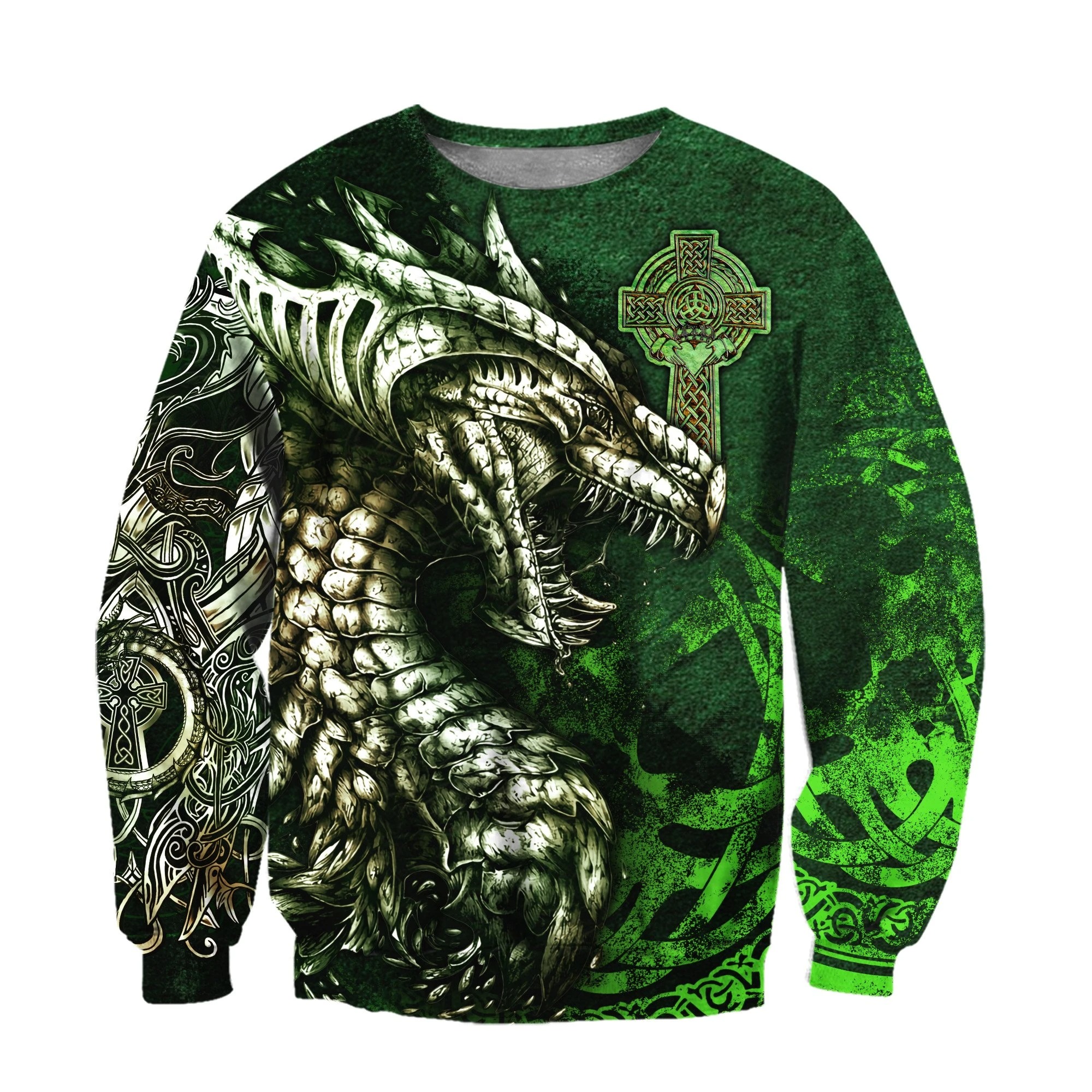 Celtic dragon tattoo 3D over print hoodie su