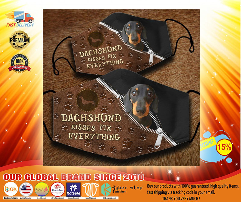 Dachshund kisses fix everything face mask3