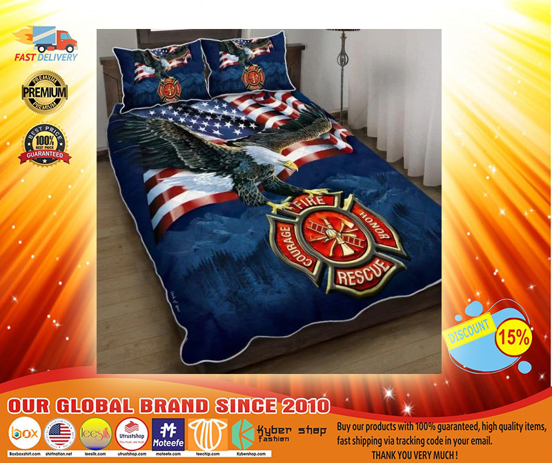 Firefighter American eagle bedding set4
