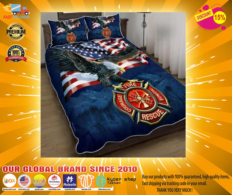 Firefighter American eagle bedding set3