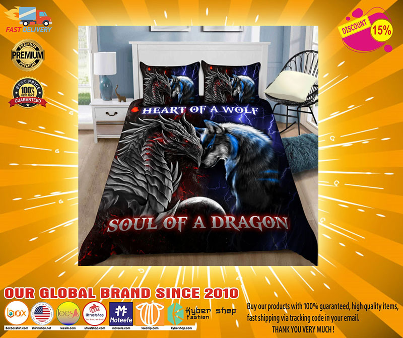 Heart of a wolf soul of a dragon bedding set4