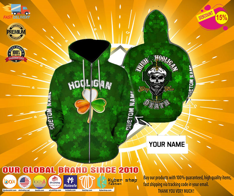 Hooligan Irish custom name 3D hoodie3