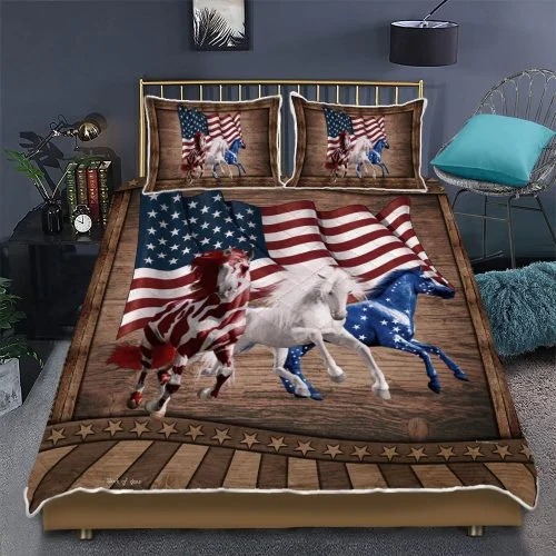 Horse running American bedding set2