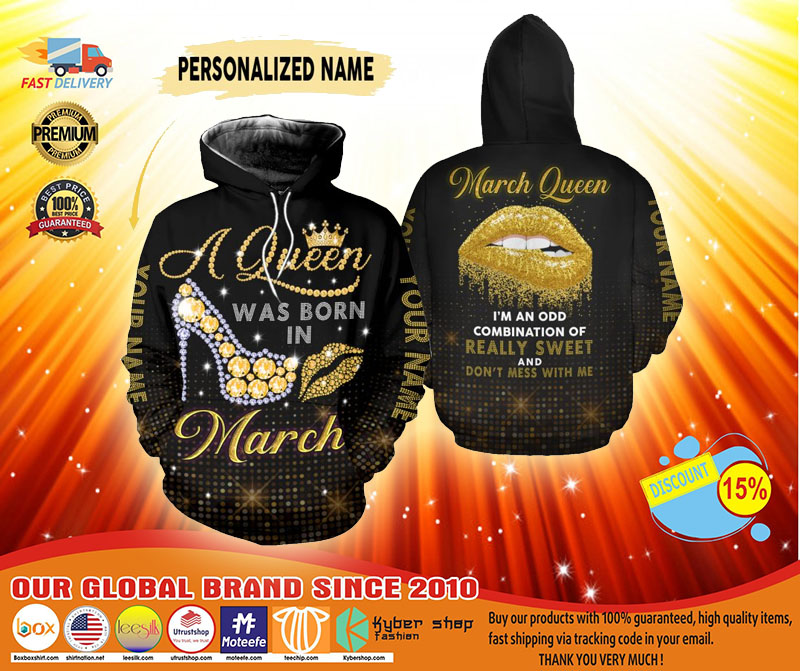 March queen custom name 3D hoodie and legging3