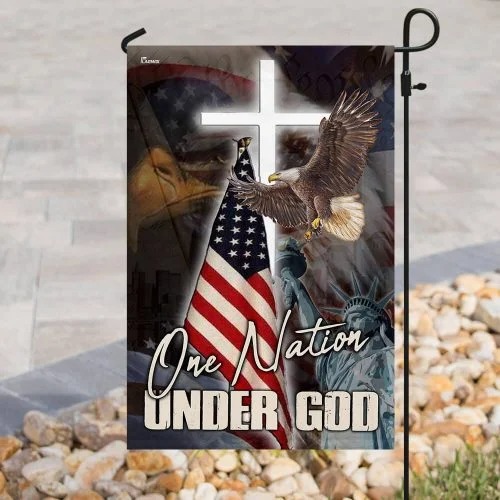 One nation under god eagle American flag4